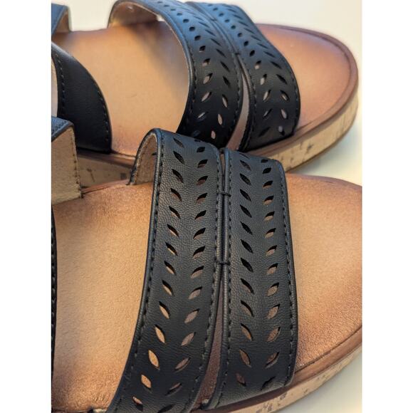 Naturalizer Comfort Black Vegan Leather Slingback Platform Sandals Sz 7 - Picture 9 of 10